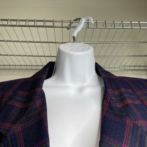 Vintage Stirling Cooper Women's Purple Plaid Jacket Size 12 Retro 80’s‎ Vibes - Picture 9 of 13
